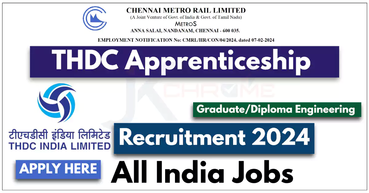 THDC Apprenticeship Recruitment 2024 Notification