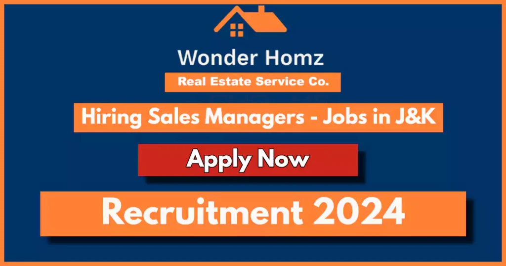 Sales Manager Job Vacancies at Wonder Homz Jammu