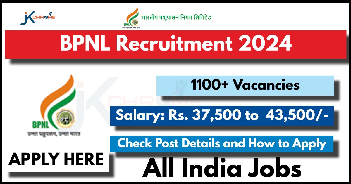BPNL Recruitment 2024 Notification PDF Out for 1125 Posts