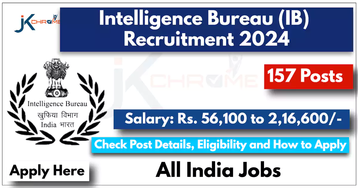 Intelligence Bureau (IB) Recruitment 2024 Notification Out for 157 Vacancies, Check Eligibility and How to Apply