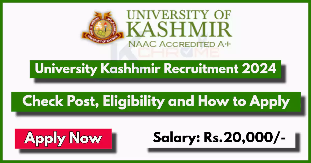 Kashmir University Project Post Vacancy in Department of Nanotechnology