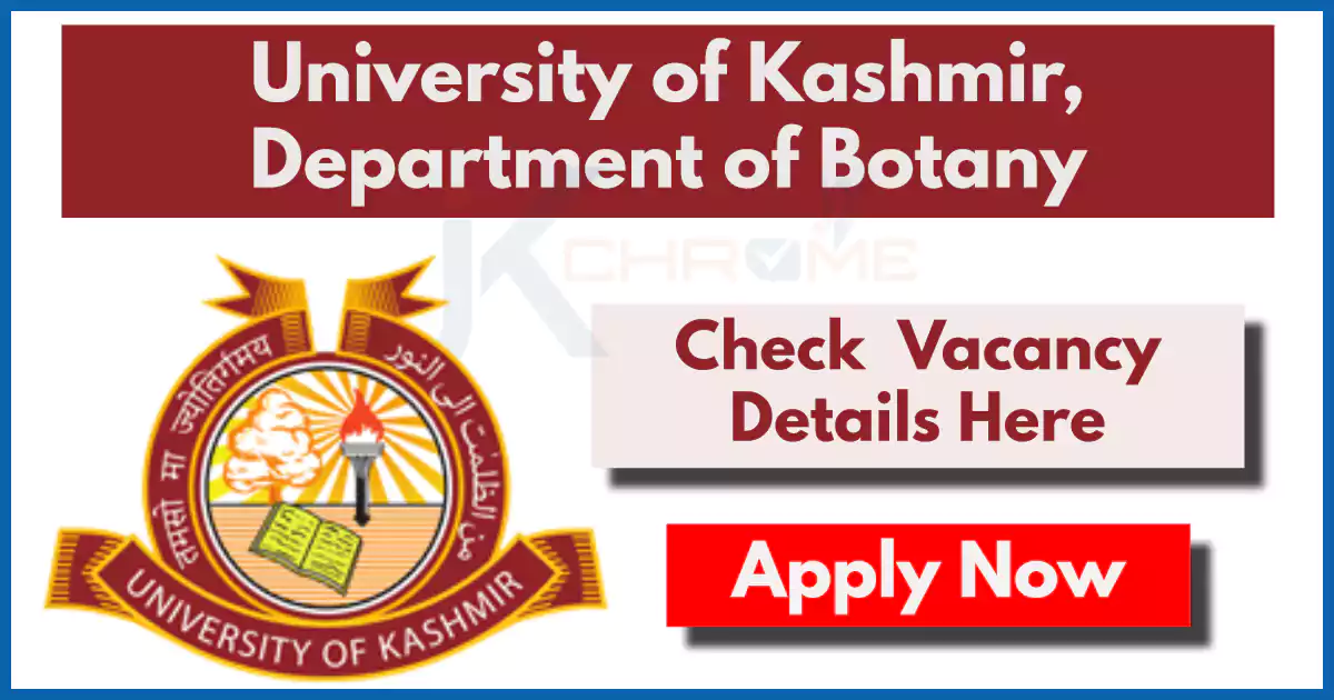 JPF Post Vacancy in Kashmir University