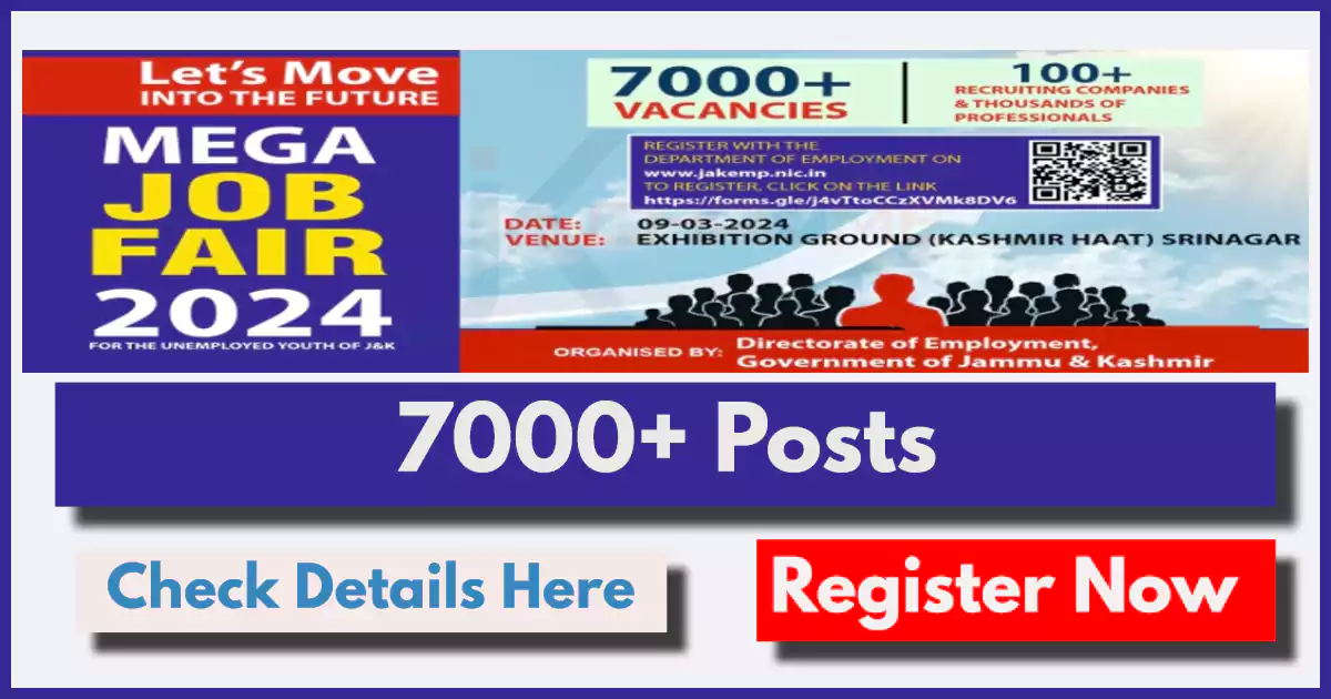 Mega Job Fair in J&K: 7000+ Job Vacancies