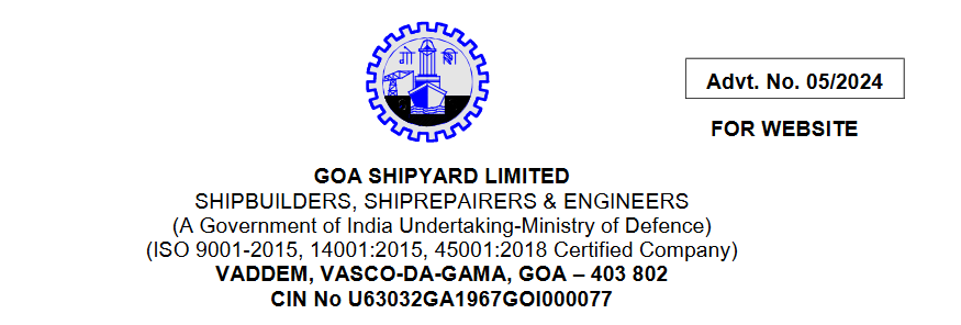 Goa Shipyard (GSL) Recruitment 2024