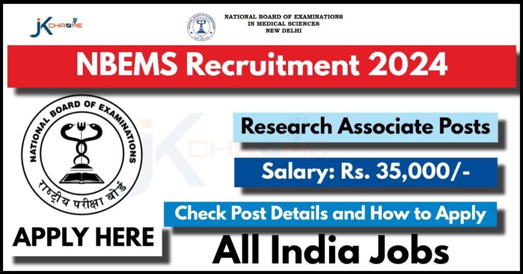 NBEMS Recruitment 2024 Notification PDF Out, How to Apply