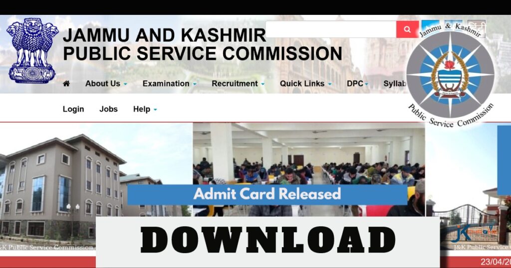 JKPSC Admit Card 2024 Out for Assistant Director I Forest Protection Force: Get Download Link