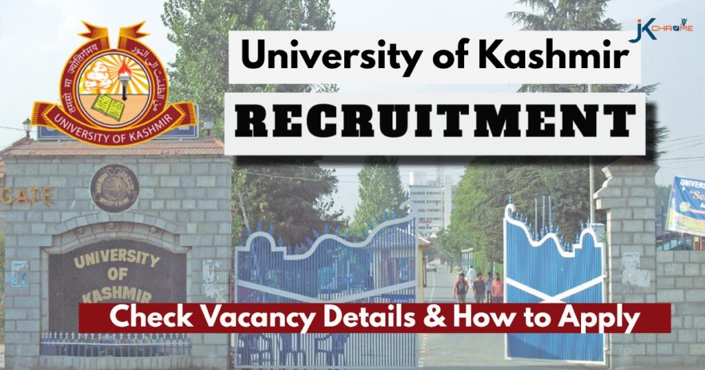 Kashmir University Recruitment 2024 in Department of Biotechnology