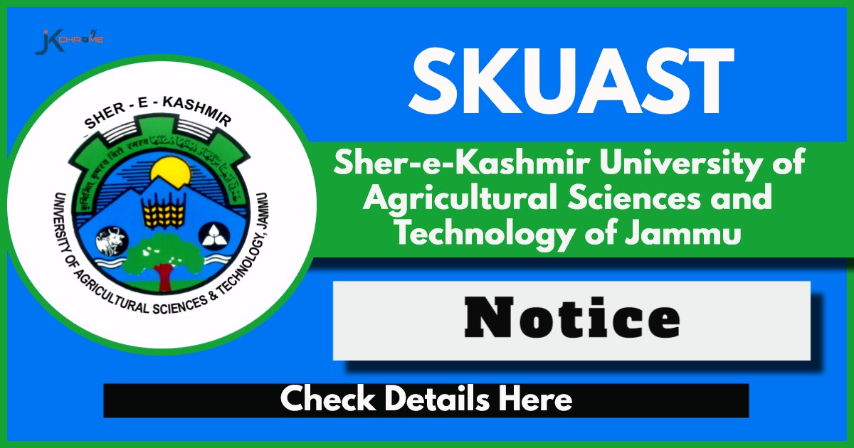 SKUAST Jammu releases Interview Dates for various posts: Check shortlisted candidates