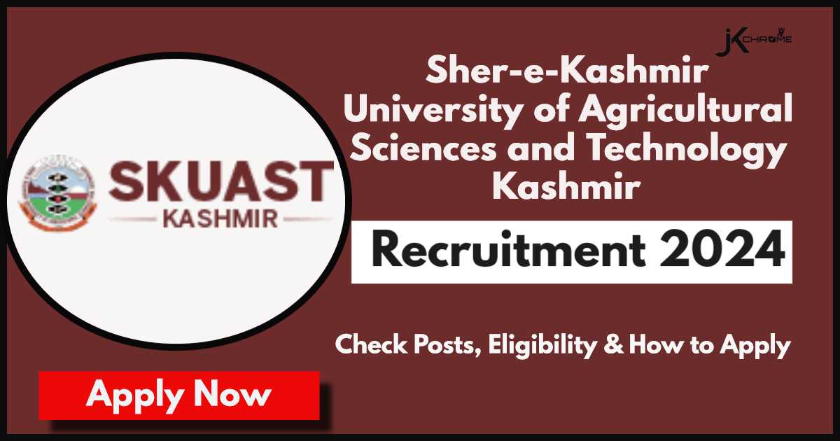 SKUAST Kashmir Recruitment 20241