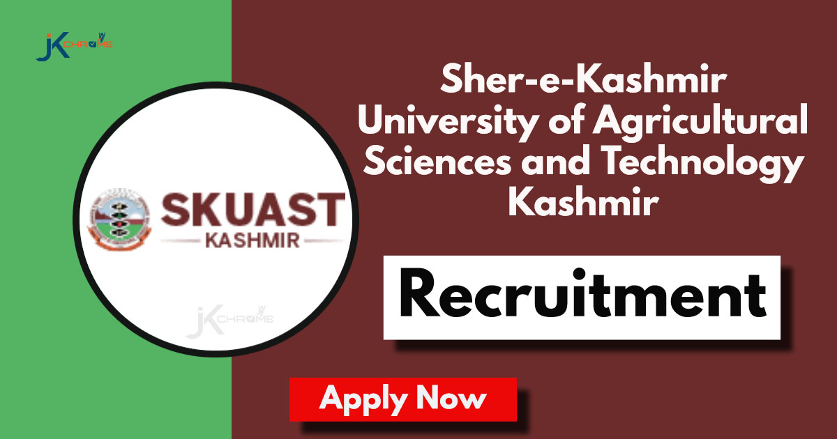 SKUAST Kashmir Project Staff Recruitment