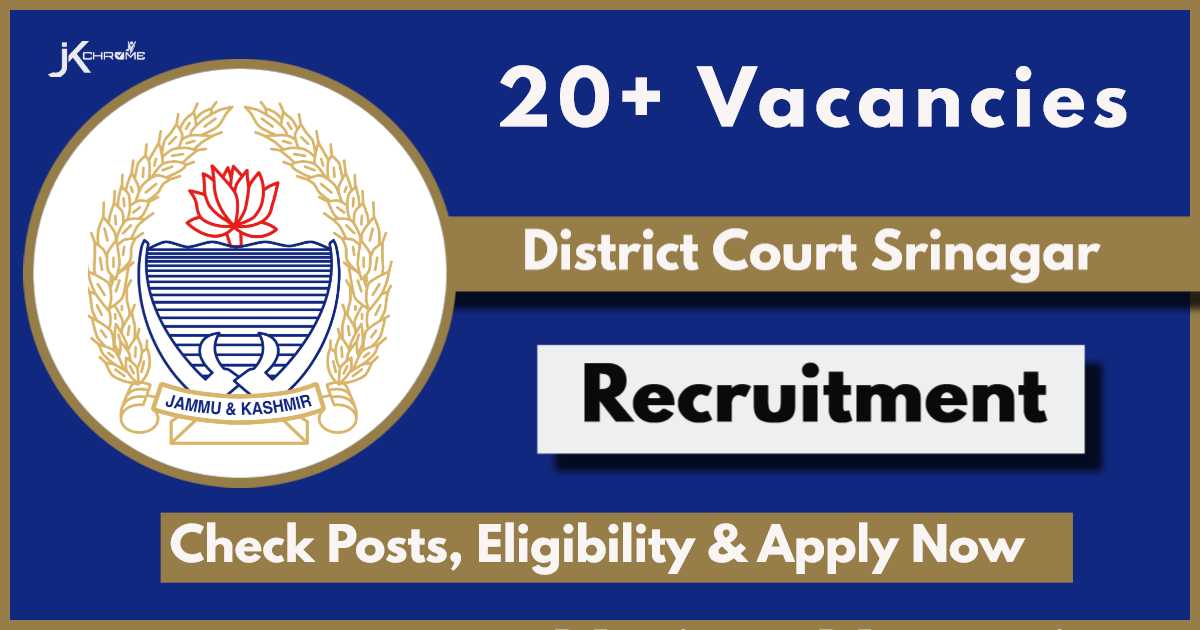 District Court Srinagar Recruitment 2024: 24 Vacancies, Check Posts, Qualification, Apply Now