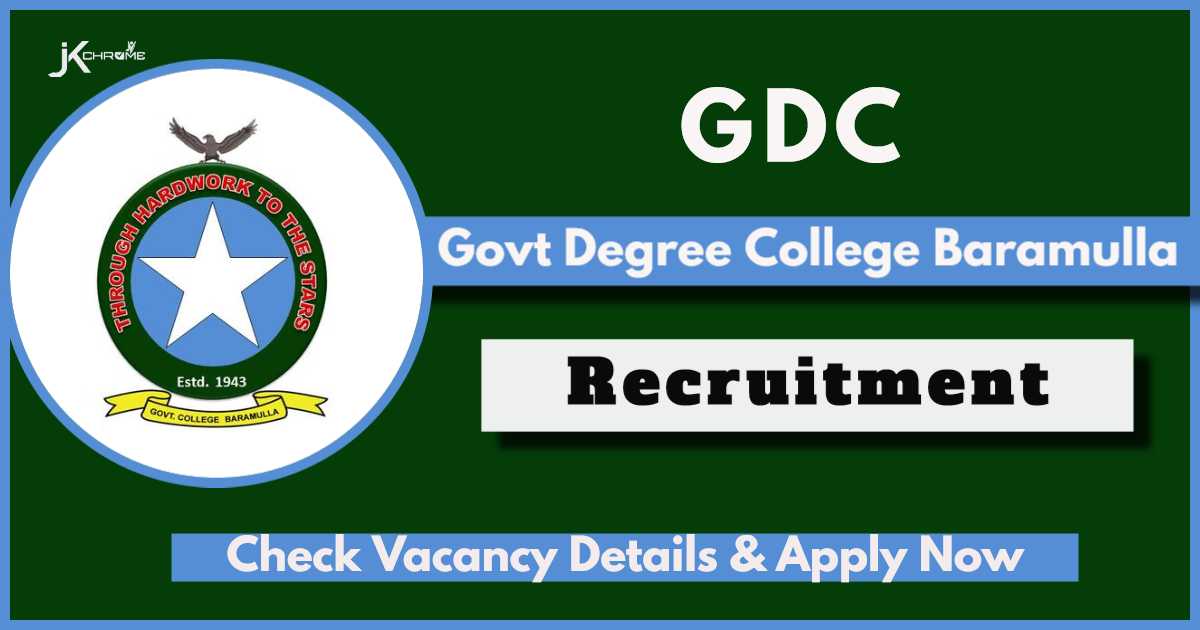 Govt Degree College Baramulla Jobs Recruitment 2024: Check Vacancies