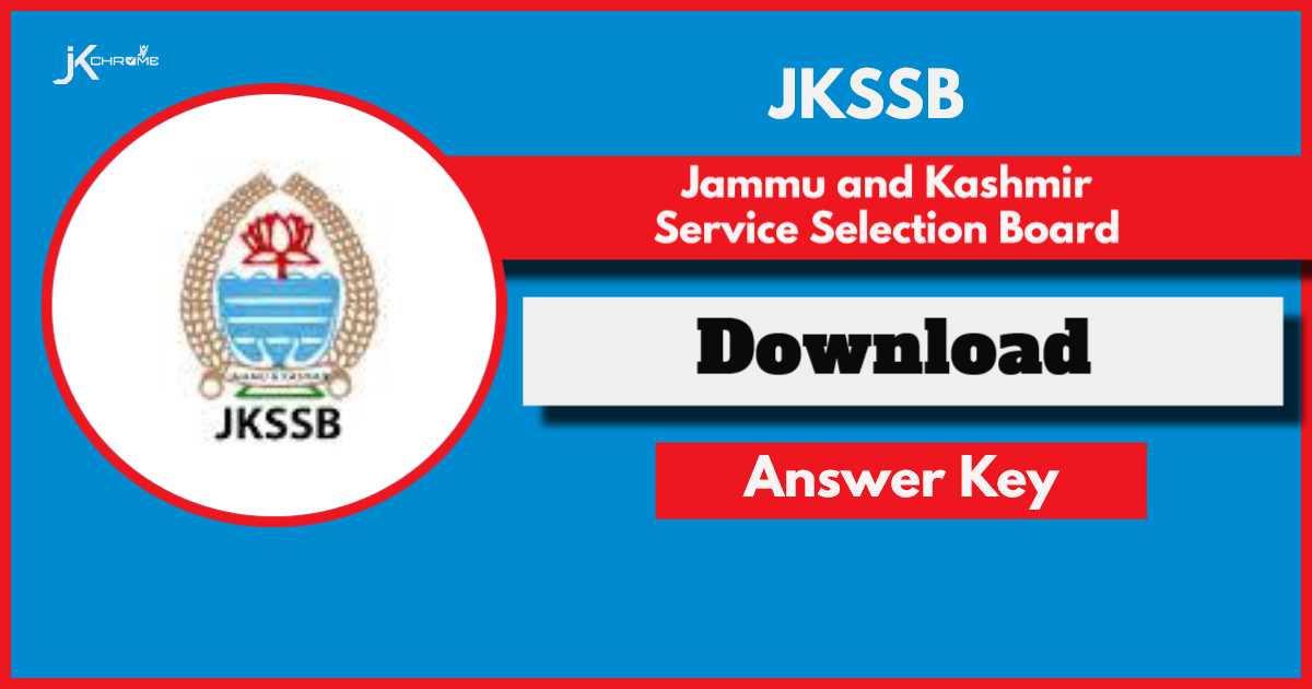 JKSSB Answer Key 2024 OUT at jkssb.nic.in: Check Download Link