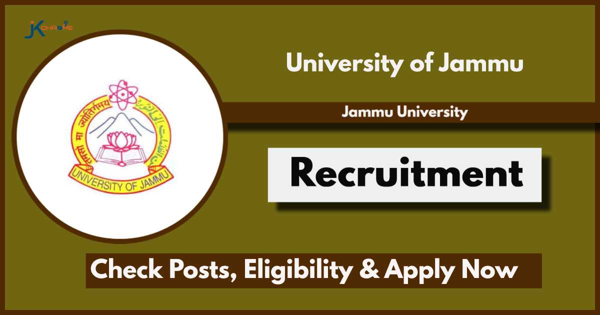 Department of History Jammu University Recruitment 2024