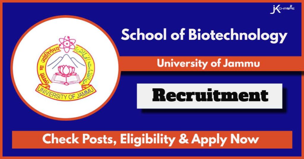 School of Biotechnology JU Recruitment 2024: Check Post, Qualification and Application Procedure