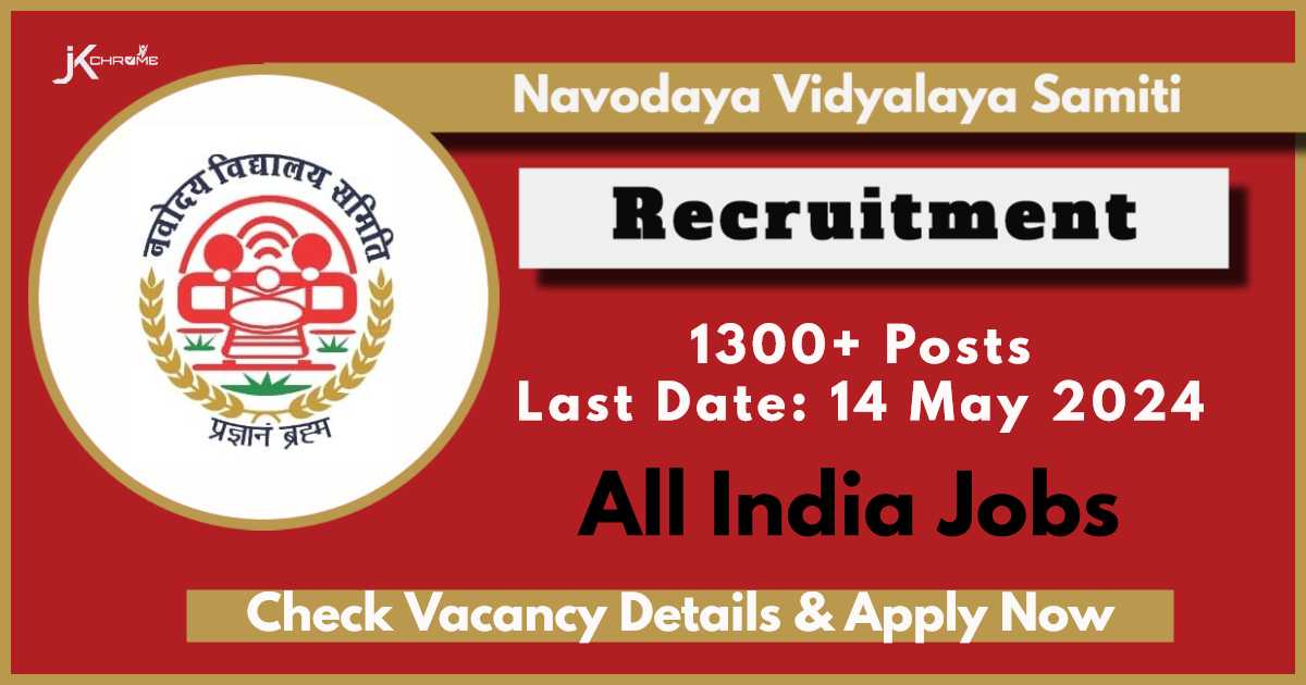 NVS Recruitment 2024 for 1377 Posts: Last date Again Extended, Apply Online Now