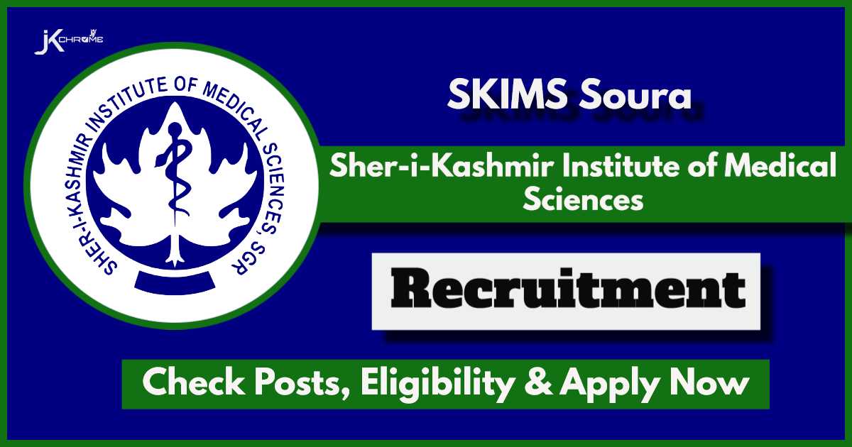 SKIMS Soura Recruitment 2024 for Data Manager Post: Check Details & Walk-in Interview Date