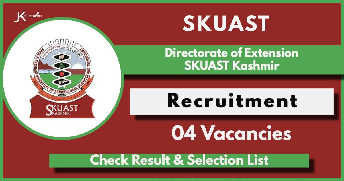 SKUAST Recruitment 2024: Check posts, Eligibility and How to Apply