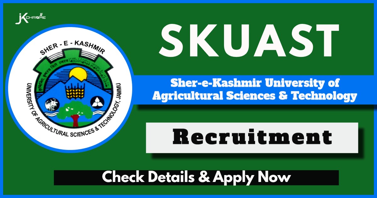 SKUAST Jammu Project Assistant Recruitment 2024: Check Eligibility and Application Process
