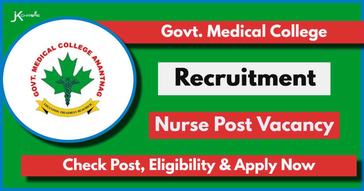 GMC Anantnag Recruitment 2024: Check Vacancy Details, Eligibility and Apply Online Now