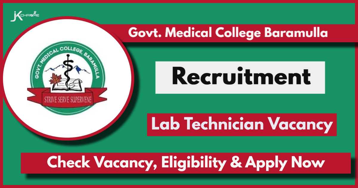 GMC Baramulla Recruitment 2024: Apply Online Now for Lab Technician Post, Check details Here