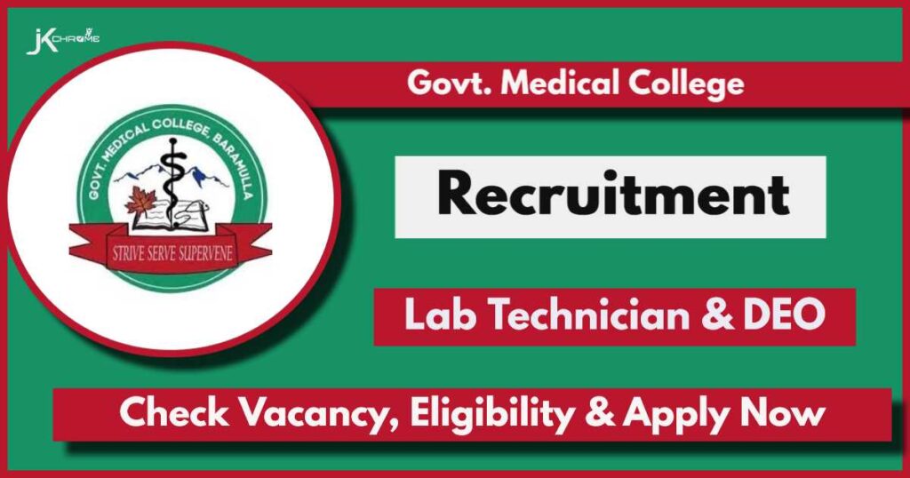 GMC Baramulla Recruitment 2024 Notification Out: Check Posts, Qualification, Salary and Apply Now