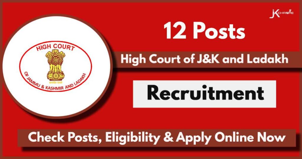 J&K High Court Recruitment 2024: Check Post, Vacancies, Qualification, Apply Online Now