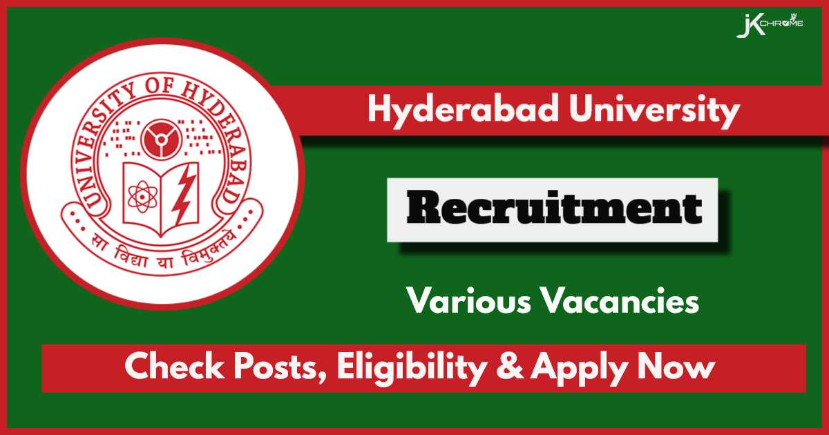Hyderabad University Recruitment 2024, Apply Now for Guest Faculty Positions
