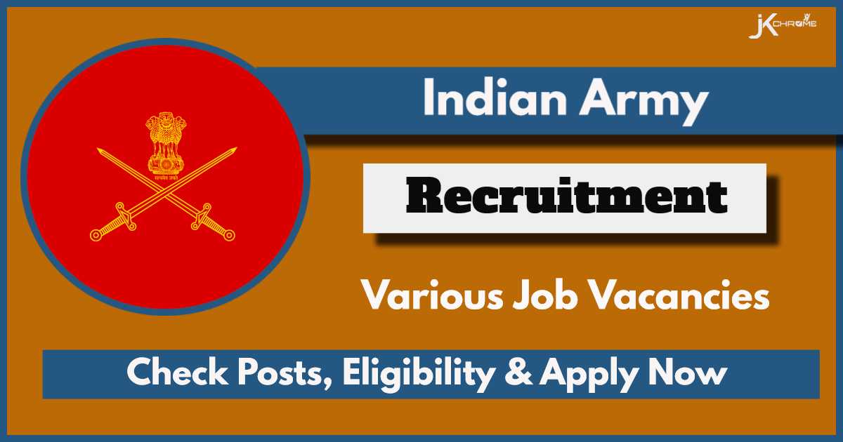 Indian Army Recruitment 2024: New Notification for Various Vacancies, Check Posts, Qualification, Apply Now