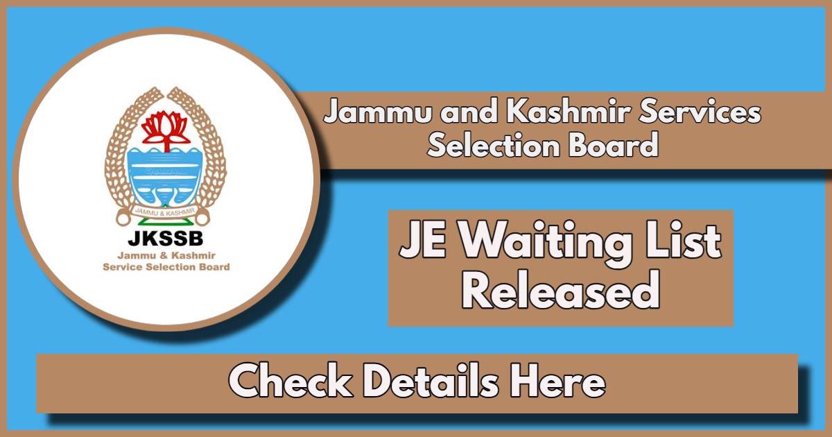 JKSSB JE (Civil) Waiting List Released: Check Result Now