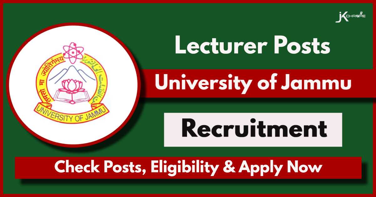 Jammu University Lecturer Recruitment 2024: Check Vacancies, Qualification, Apply Now