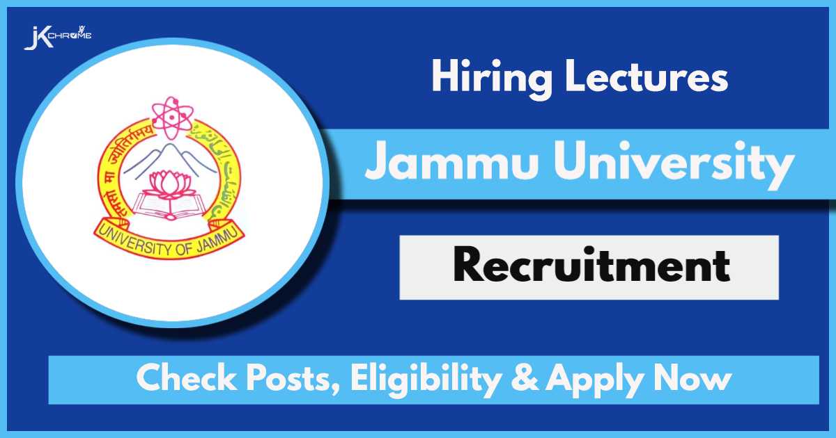 Jammu University Lecturers Recruitment 2024: Check Vacancy details ans Apply Now