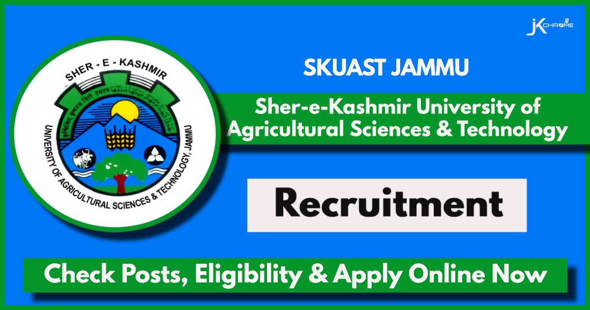 SKUAST Jammu Recruitment 2024: Apply Now for Project Staff Vacancy