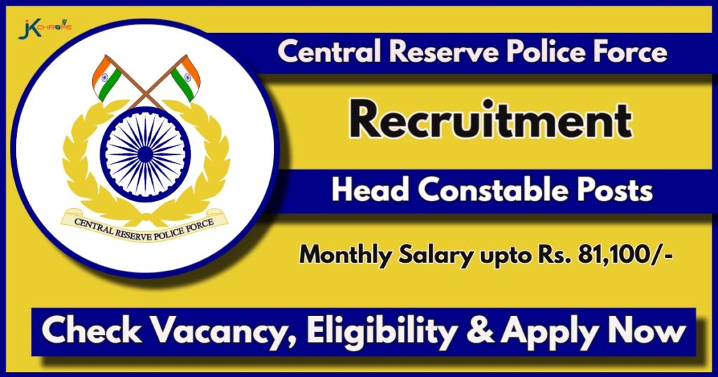 CRPF Constable Recruitment 2024; Check Post Details, Salary, Age Limit, Selection Process and How to Apply