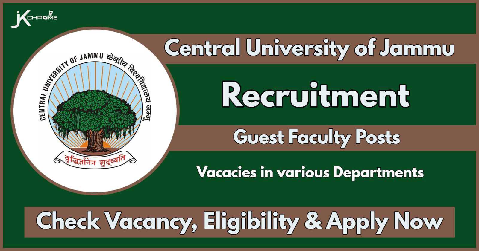 Central University of Jammu Guest Faculty Posts: Apply Now for Various Vacancies