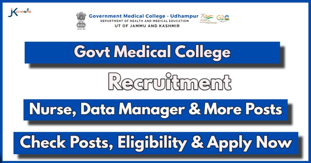 GMC Udhampur Recruitment 2024 Notification Out: Check Vacancy Details, Eligibility and Apply Now