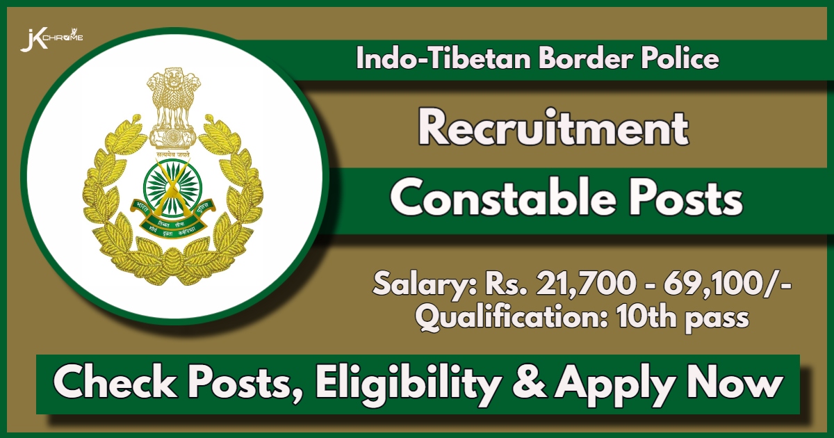 ITBP Tradesman Recruitment 2024 Notification Out for 51 Posts, Check Eligibility and Details Now