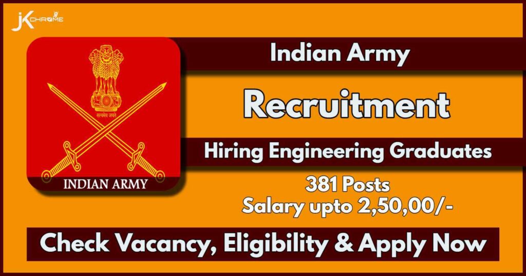 Indian Army Job Vacancies Out for Engineering Graduates; Check Posts, Eligibility, Salary and Other Details