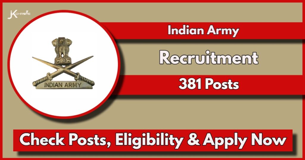 Army SSC Tech Recruitment 2024 Notification Out: Apply Now for 381 Posts, Check Post Names, Eligibility