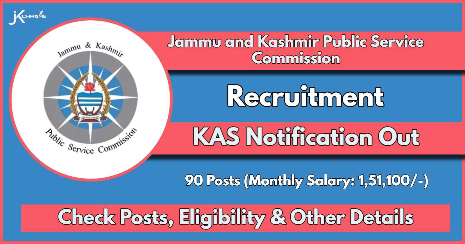 JKPSC KAS Notification 2024 Out; Apply Here for 90 Posts, Check Details