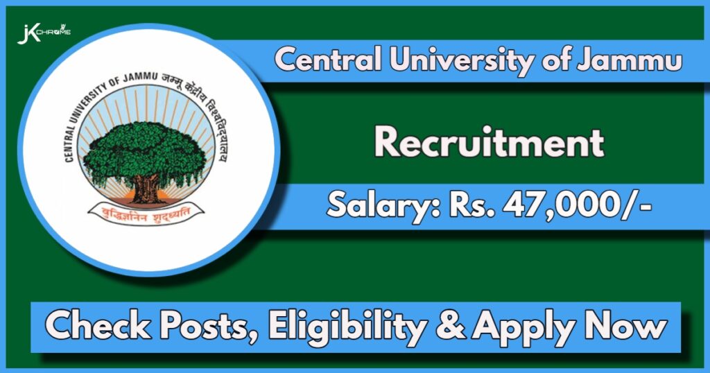 Central University Jammu Recruitment 2024: Apply Now for Research Associate and Research Assistant posts