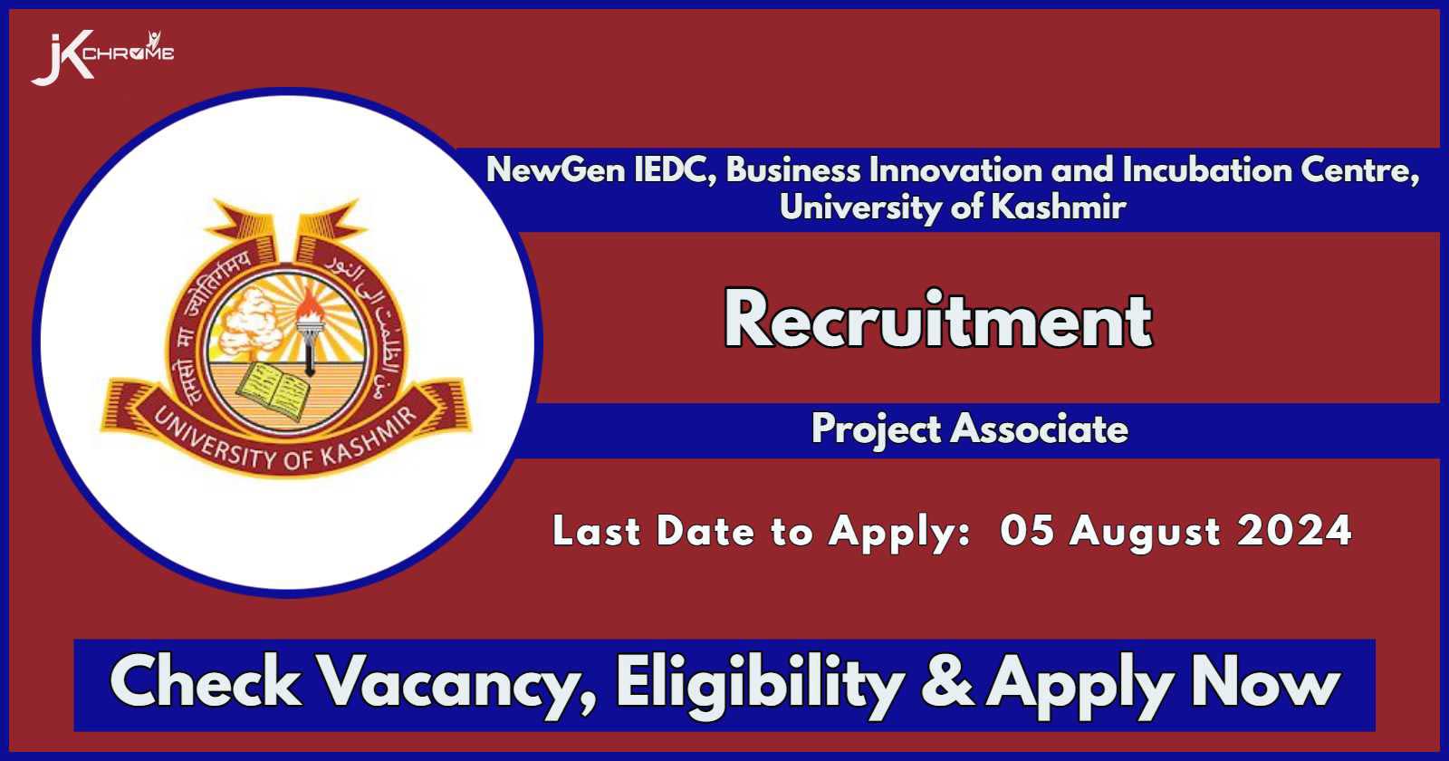 NewGen IEDC Incubation Centre KU Recruitment Notice 2024: Check Post, Eligibility, How to Apply