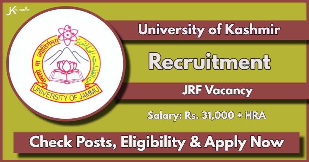 Kashmir University Centre for Interdisciplinary Research and Innovations (CIRI) Recruitment 2024: Check Details Now