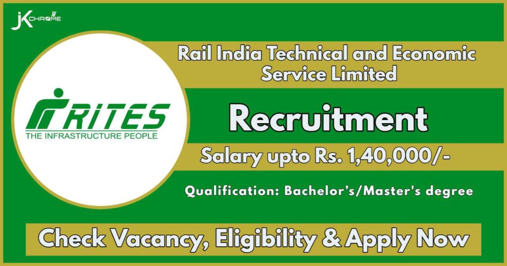 RITES Limited Vacancy Notification 2024: Apply Now for Assistant Manager Position, Monthly Salary upto 1,40,000