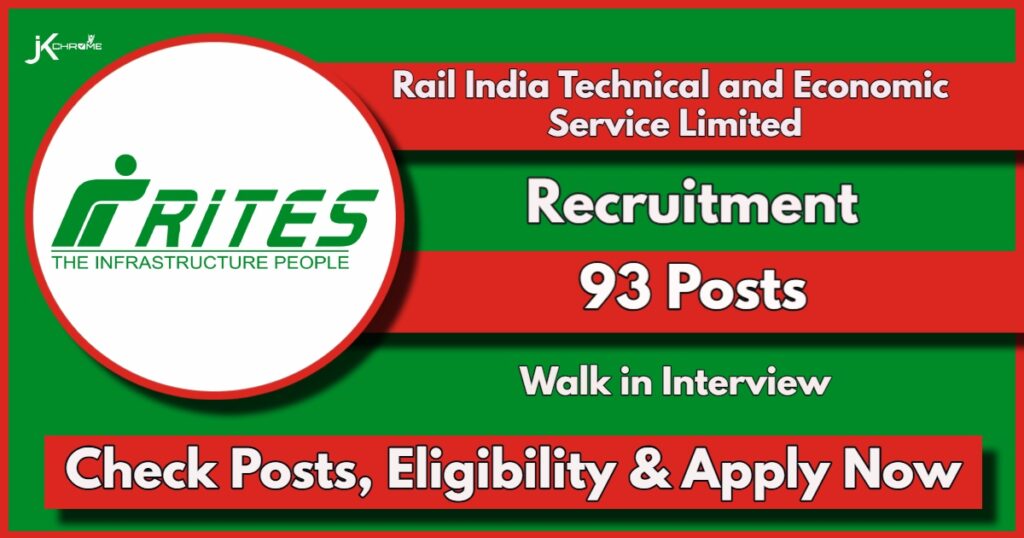 RITES Limited Recruitment 2024 Notification Out for 93 Positions: Check Posts, Qualification, Apply Now