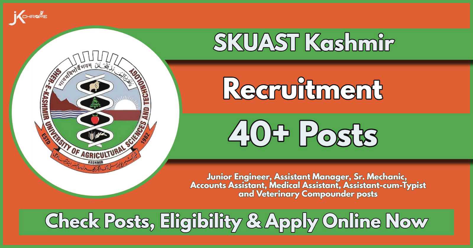 SKUAST Kashmir Job Recruitment 2024: Last Date to Apply, Check Posts, Qualification, Salary Details