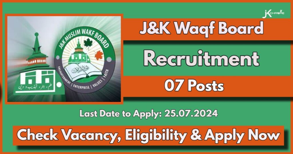 J&K Waqf Board Recruitment 2024: Apply Now for Tutor positions at Bibi Halima College of Nursing Srinagar