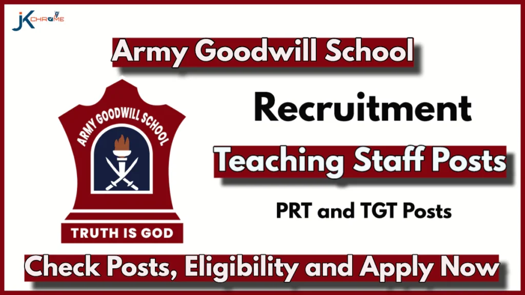 Army Goodwill School Teacher Recruitment 2024, Check Details