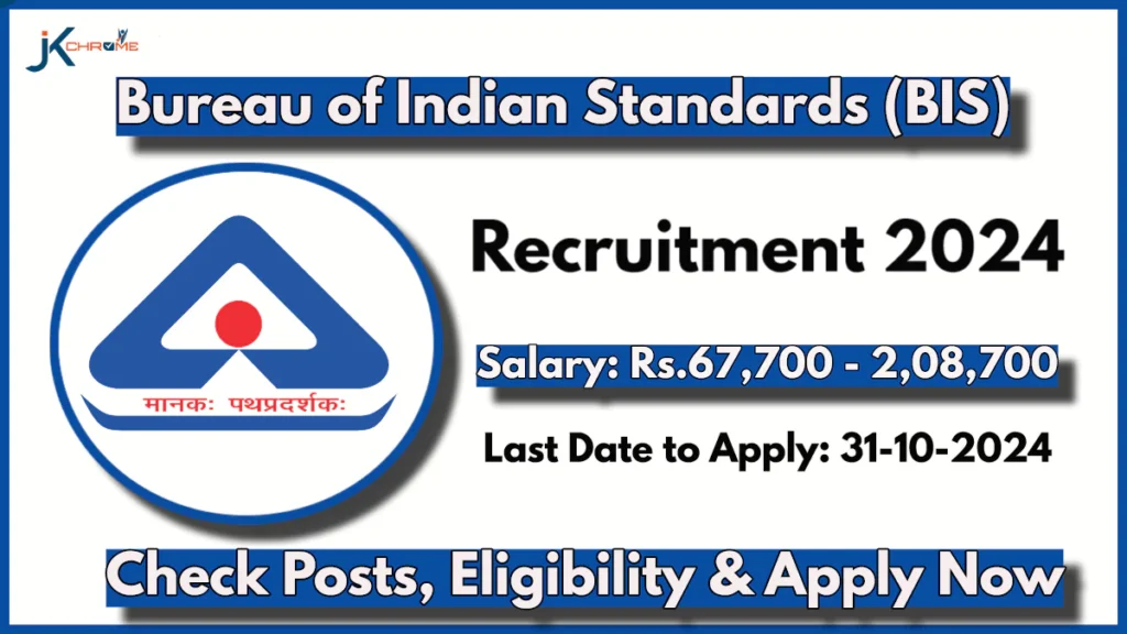 BIS Recruitment Notification 2024 Out for Various Vacancies