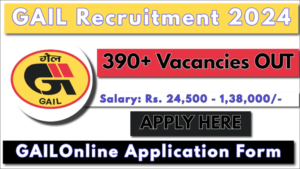 GAIL Recruitment 2024 Notification Out for 391 Vacancies: Check post Names, Eligibility and Apply Online Now